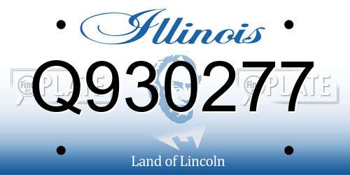 Q930277 Illinois License Plate