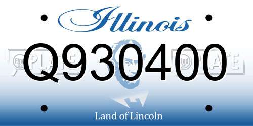 Q930400 Illinois License Plate