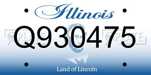 Q930475 Illinois License Plate