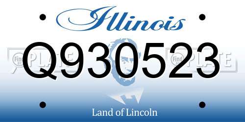 Q930523 Illinois License Plate