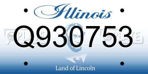 Q930753 Illinois License Plate