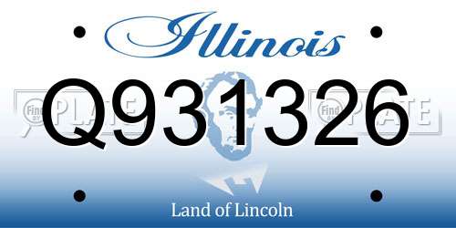 Q931326 Illinois License Plate