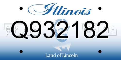Q932182 Illinois License Plate