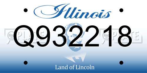 Q932218 Illinois License Plate