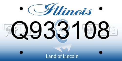 Q933108 Illinois License Plate