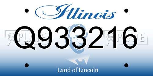 Q933216 Illinois License Plate