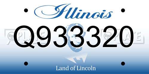 Q933320 Illinois License Plate