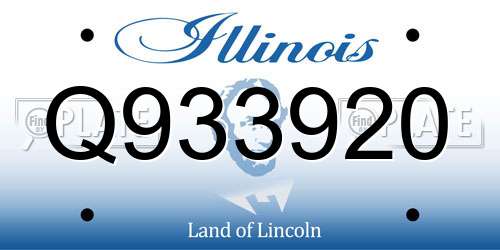 Q933920 Illinois License Plate