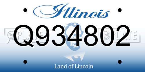 Q934802 Illinois License Plate