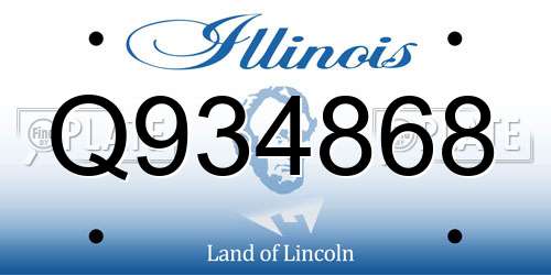 Q934868 Illinois License Plate