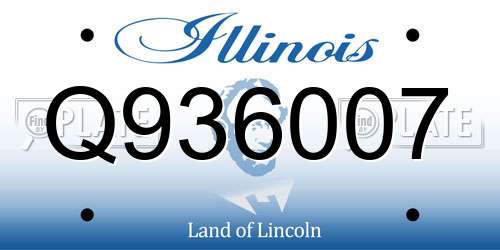 Q936007 Illinois License Plate