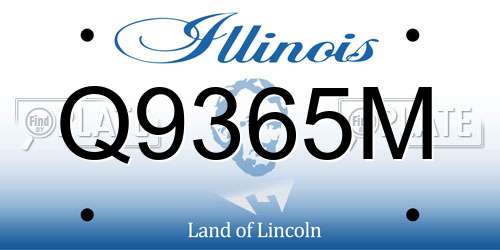 Q9365M Illinois License Plate