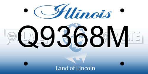 Q9368M Illinois License Plate