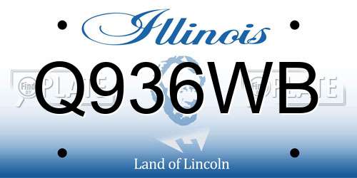 Q936WB Illinois License Plate