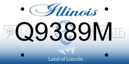 Q9389M Illinois License Plate