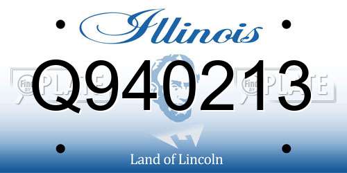 Q940213 Illinois License Plate