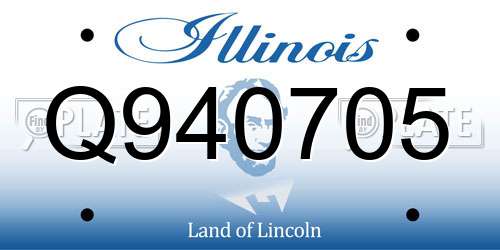 Q940705 Illinois License Plate