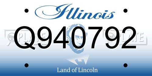 Q940792 Illinois License Plate