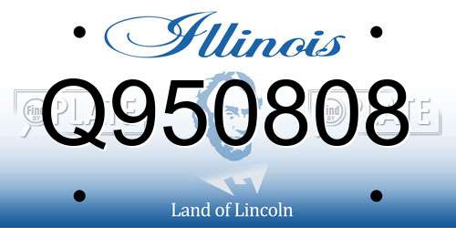 Q950808 Illinois License Plate