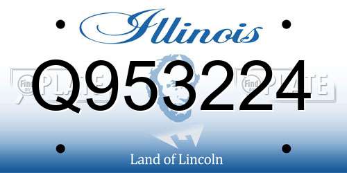 Q953224 Illinois License Plate