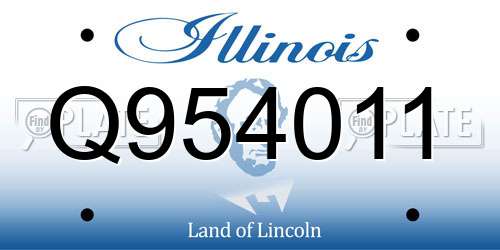 Q954011 Illinois License Plate