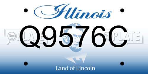 Q9576C Illinois License Plate