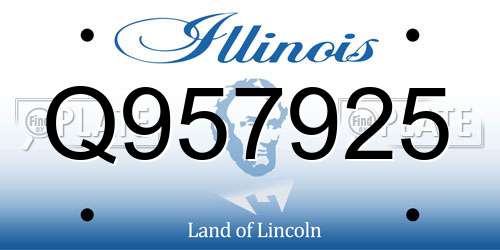 Q957925 Illinois License Plate