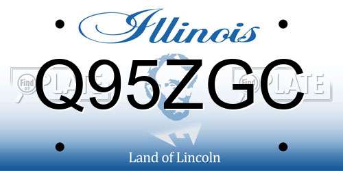 Q95ZGC Illinois License Plate
