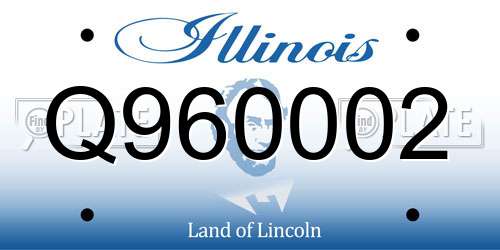 Q960002 Illinois License Plate