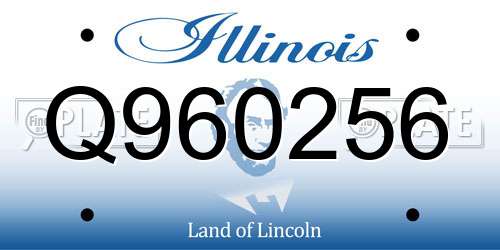 Q960256 Illinois License Plate