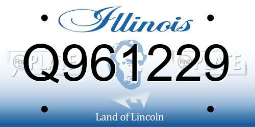 Q961229 Illinois License Plate
