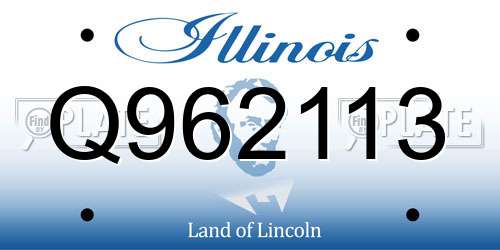 Q962113 Illinois License Plate