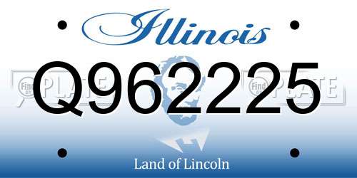 Q962225 Illinois License Plate