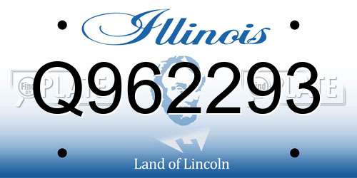 Q962293 Illinois License Plate