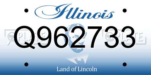 Q962733 Illinois License Plate