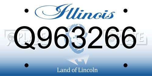 Q963266 Illinois License Plate