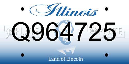 Q964725 Illinois License Plate
