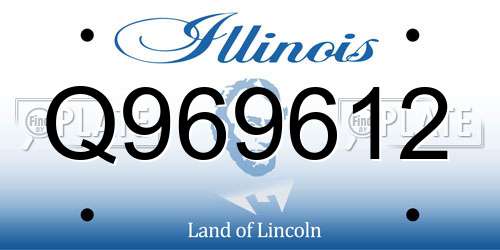 Q969612 Illinois License Plate