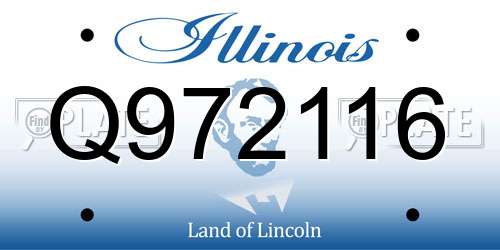 Q972116 Illinois License Plate