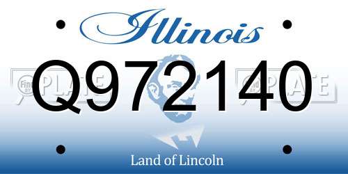 Q972140 Illinois License Plate