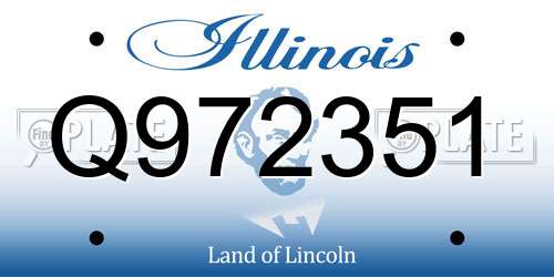 Q972351 Illinois License Plate