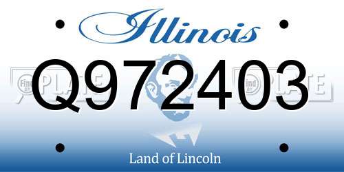 Q972403 Illinois License Plate