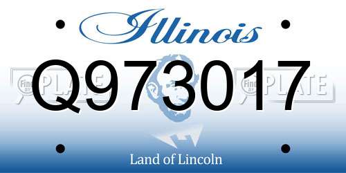Q973017 Illinois License Plate