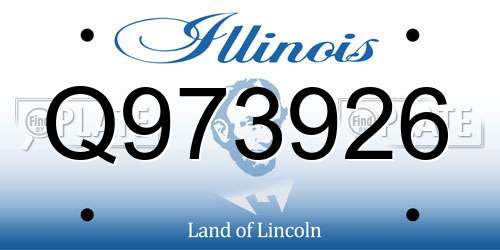 Q973926 Illinois License Plate