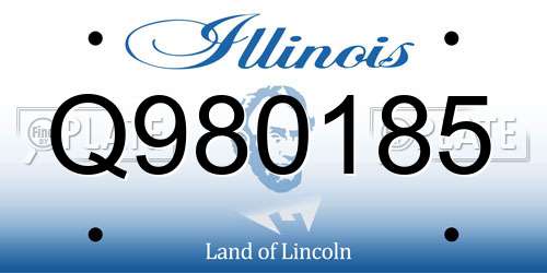 Q980185 Illinois License Plate