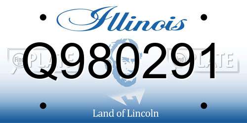 Q980291 Illinois License Plate