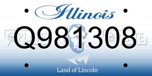 Q981308 Illinois License Plate