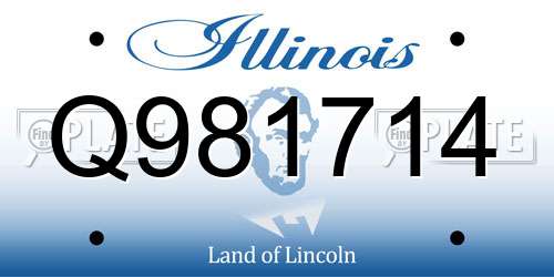 Q981714 Illinois License Plate