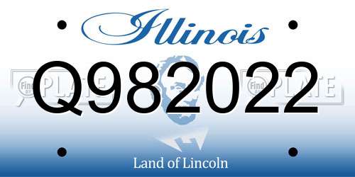 Q982022 Illinois License Plate