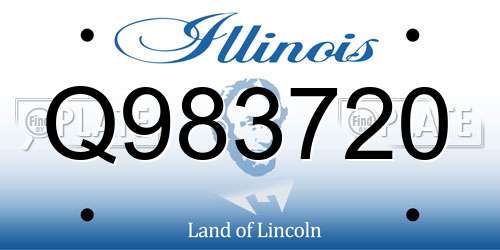 Q983720 Illinois License Plate